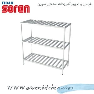 قفسه انبار استیل سه طبقه