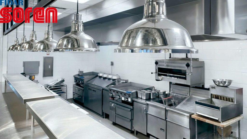 تصویری از بخش پخت آشپزخانه صنعتی